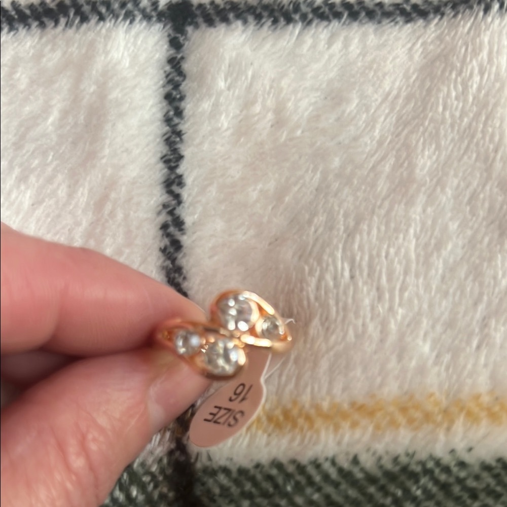 Gold Tone Three-Stone Ring